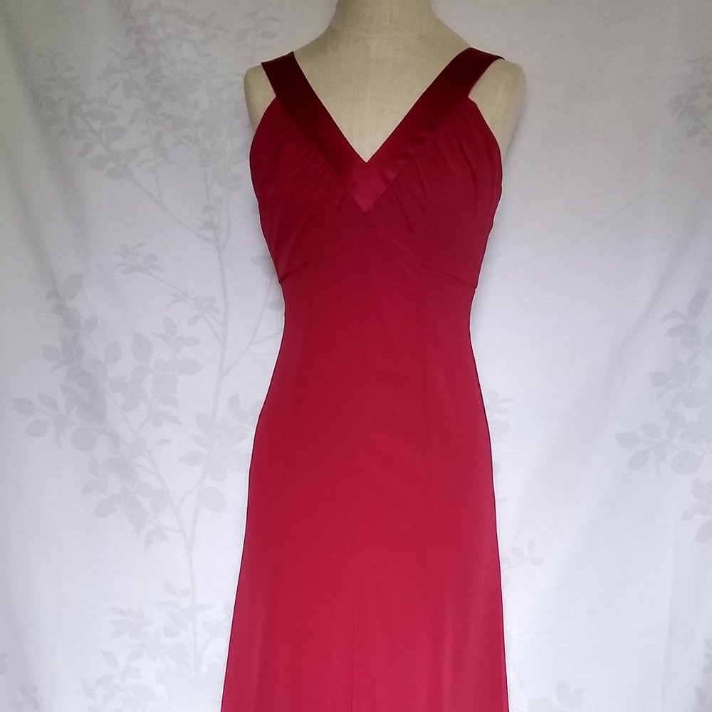 After Six red floor length formal bridesmaid evening gown size 0